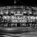 Square Progressive Field at Night during the 2016 World Series  black and white Photos