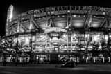 Horizontal The World Series in Progressive Field at Night black and white Photos