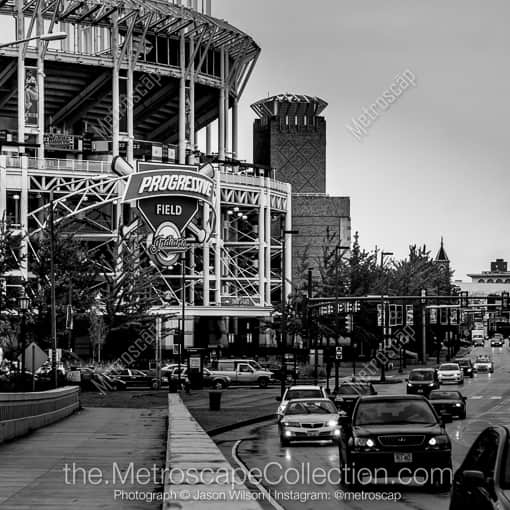 Progressive Field at Carnegie and Ontario -- Cleveland Black and White Photos