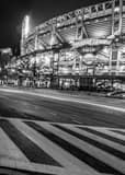 Vertical Progressive Field and Ontario Street During the World Series landscape black and white Photography