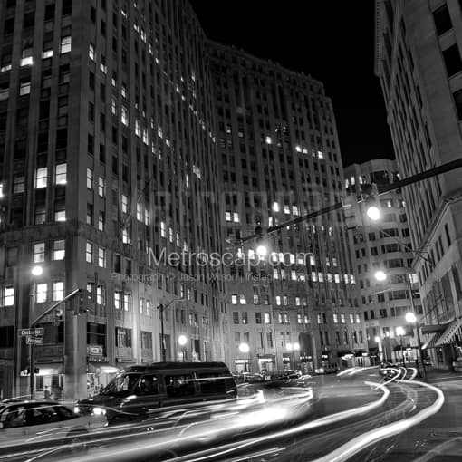 Traffic at Prospect and Ontario in Downtown Cleveland -- Cleveland Black and White Photos