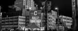 Panoramic The Big Rally Together Banner behind Left Field black and white Photos