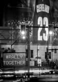 Vertical A Rally Together Construction Sign on Ontario Street black and white Photos