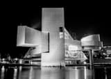 Horizontal The Backside of the Rock and Roll Hall of Fame black and white Photos