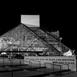 Square The Rock and Roll Hall of Fame in Cleveland black and white Photos