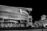 Horizontal Rocket Mortgage Fieldhouse at Night black and white Photos