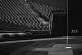 Horizontal Looking Down the Third Base Line in Jacobs Field black and white Photos