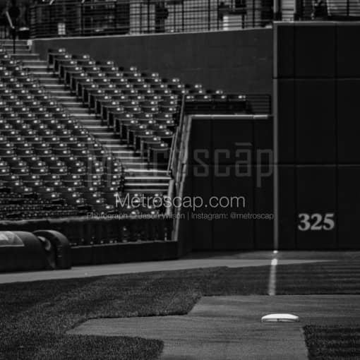 Looking Down the Third Base Line in Jacobs Field -- Cleveland Black and White Photos