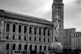 Horizontal The War Memorial Fountain in February black and white Photos