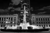 Horizontal The War Memorial Fountain Outside of the Key Bank Building in Cleveland black and white Photos