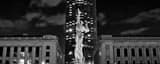 Panoramic The War Memorial Fountain Outside of the Key Bank Building in Cleveland black and white Photos