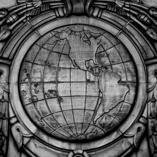 The Western Hemisphere on the CMSD Building -- Cleveland Black and White Photos