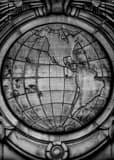 Vertical The Western Hemisphere on the CMSD Building black and white Photos