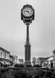 Vertical The Columbiana Town Center Clock black and white Photos