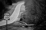 Horizontal Ohio Route 344 West out of Columbiana Ohio black and white Photos