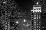 Horizontal The Nationwide Building with Go Bucks and 8 East Broad Street at Night black and white Photos