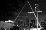 Horizontal The CCAD ART Sculpture over Gay St black and white Photos