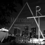 Square The CCAD ART Sculpture over Gay St black and white Photos