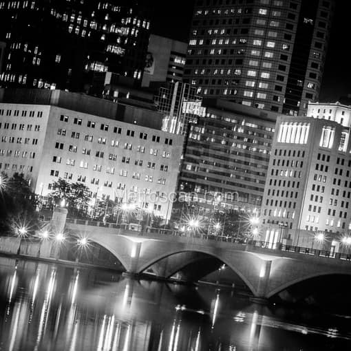 The Broad Street Bridge over the Scioto River -- Columbus Black and White Photos