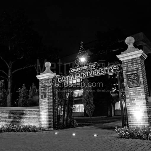 The Capital University Memorial Gateway -- Columbus Black and White Photos