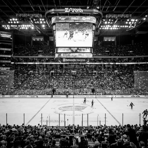 Center Ice in Nationwide Arena -- Columbus Black and White Photos