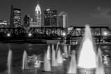 Horizontal The Columbus Skyline from Northbank Park black and white Pictures