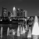 Square The Columbus Skyline from Northbank Park black and white Pictures