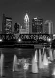 Vertical The Columbus Skyline from Northbank Park black and white Pictures