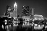 Horizontal The Columbus Skyline landscape black and white Photography
