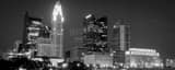 Panoramic The Columbus Skyline landscape black and white Photography