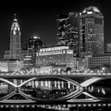 Square The Columbus Skyline and Rich Street Bridge Framed Photos