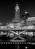 Vertical The Columbus Skyline and Rich Street Bridge Framed Photos