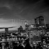 Square The Columbus Skyline at Dusk from Waterford Tower black and white Photos
