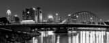 Panoramic The Columbus Skyline with New Main Street Bridge black and white Photos