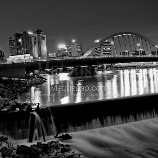 The Columbus Skyline with New Main Street Bridge -- Columbus Black and White Photos