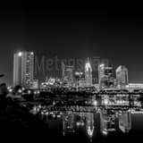 Square The Columbus Skyline Reflecting in the Scioto River Photography