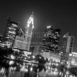 Square The Columbus Skyline on a Skewed Angle Photography