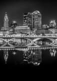 Vertical Downtown Columbus at Night Framed Photos