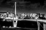 Horizontal Dublin Bridge Park at Night black and white Photos