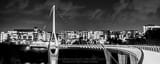 Panoramic Dublin Bridge Park at Night black and white Photos
