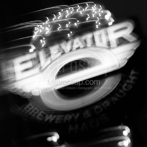 The Elevator Brewery Sign on North High Street -- Columbus Black and White Photos