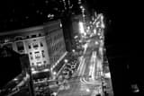 Horizontal Front Street Cityscape at Night Framed Photos