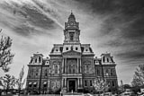 Horizontal Madison County Court House in London Ohio black and white Photos
