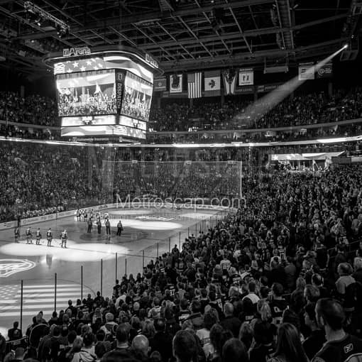 The National Anthem inside Nationwide Arena -- Columbus Black and White Photos