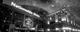 Panoramic Nationwide Arena at Night in the Snow black and white Pictures