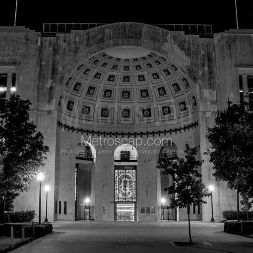 Ohio Stadium at Night -- Columbus Black and White Photos