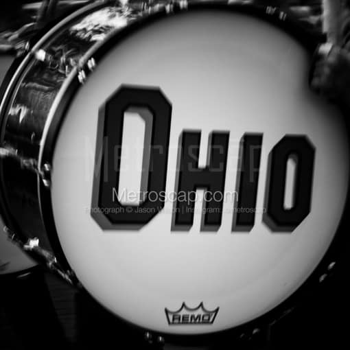 An Ohio State Marching Band Drum -- Columbus Black and White Photos