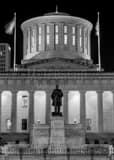 Vertical The Ohio Statehouse and McKinley Memorial at Night black and white Photos