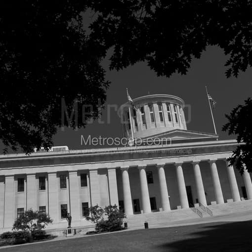 The Ohio Statehouse Lawn -- Columbus Black and White Photos