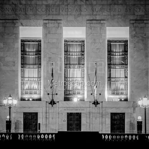 The Ohio Supreme Court Building at Night -- Columbus Black and White Photos